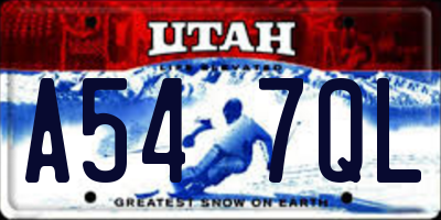 UT license plate A547QL