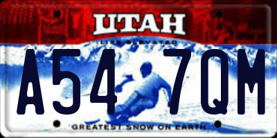 UT license plate A547QM
