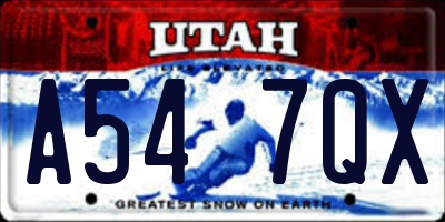UT license plate A547QX