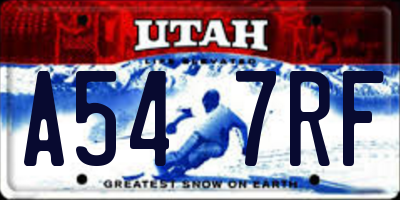 UT license plate A547RF
