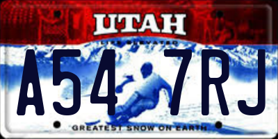 UT license plate A547RJ