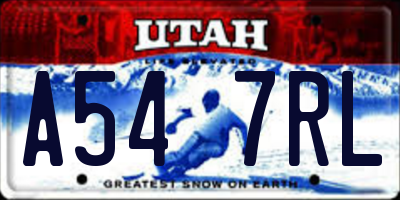 UT license plate A547RL