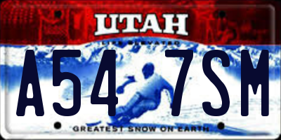 UT license plate A547SM