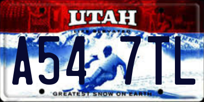 UT license plate A547TL
