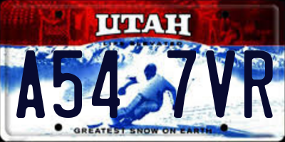 UT license plate A547VR