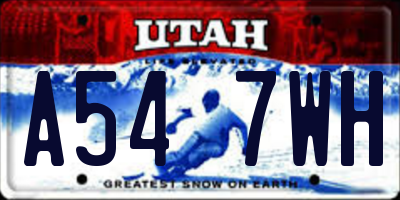 UT license plate A547WH