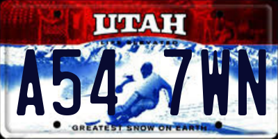 UT license plate A547WN