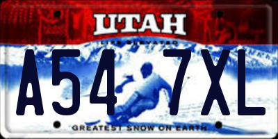 UT license plate A547XL