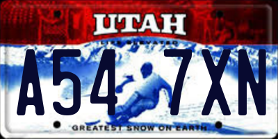 UT license plate A547XN