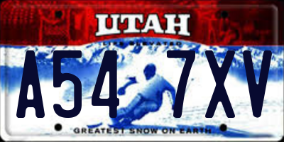 UT license plate A547XV