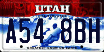 UT license plate A548BH