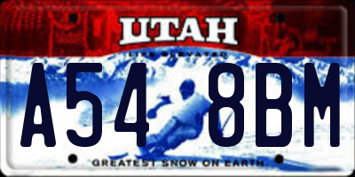 UT license plate A548BM
