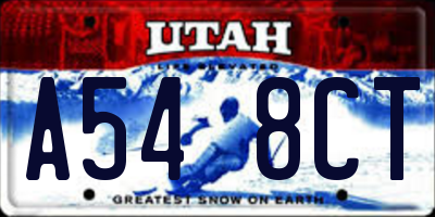 UT license plate A548CT