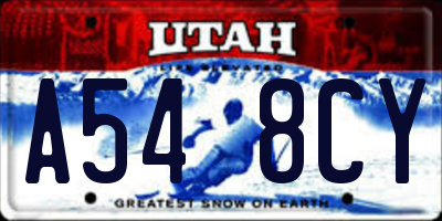UT license plate A548CY