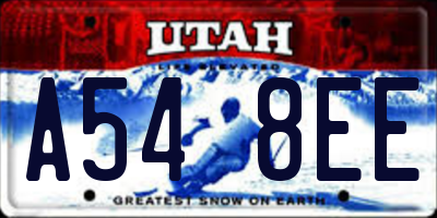 UT license plate A548EE