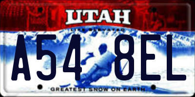 UT license plate A548EL