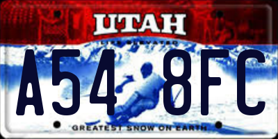 UT license plate A548FC