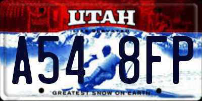 UT license plate A548FP