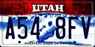 UT license plate A548FV
