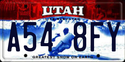 UT license plate A548FY
