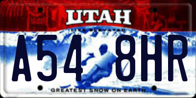 UT license plate A548HR