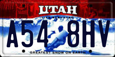 UT license plate A548HV
