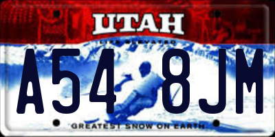 UT license plate A548JM