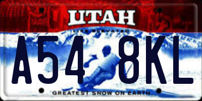 UT license plate A548KL