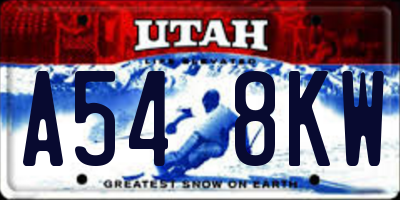 UT license plate A548KW