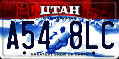 UT license plate A548LC