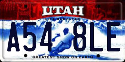 UT license plate A548LE