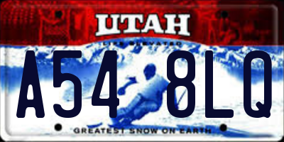 UT license plate A548LQ