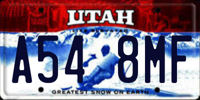 UT license plate A548MF