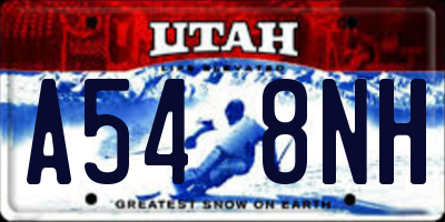 UT license plate A548NH