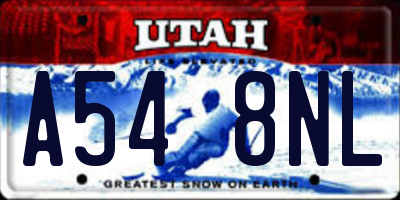 UT license plate A548NL