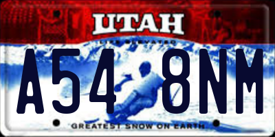 UT license plate A548NM