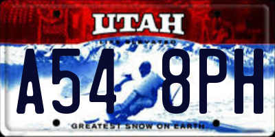 UT license plate A548PH