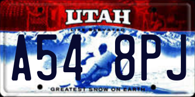 UT license plate A548PJ