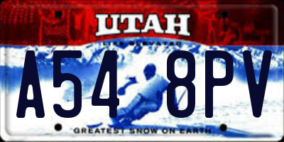 UT license plate A548PV
