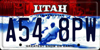 UT license plate A548PW