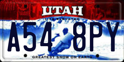 UT license plate A548PY