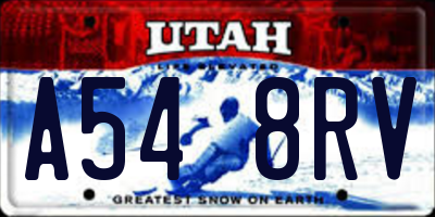 UT license plate A548RV