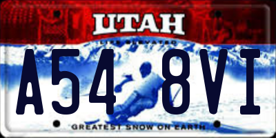 UT license plate A548VI