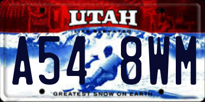 UT license plate A548WM