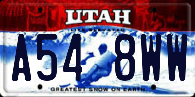 UT license plate A548WW