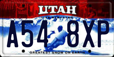 UT license plate A548XP