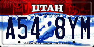 UT license plate A548YM