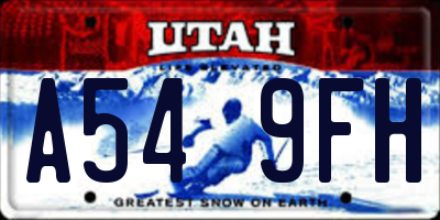 UT license plate A549FH