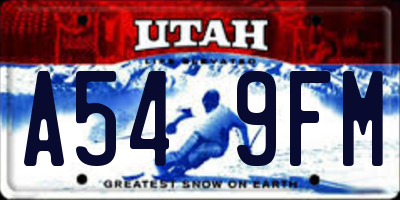 UT license plate A549FM