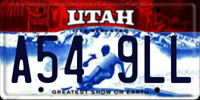 UT license plate A549LL